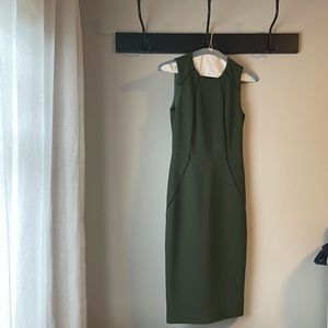 Rachel Roy fitted Olive & Black Middi Dress